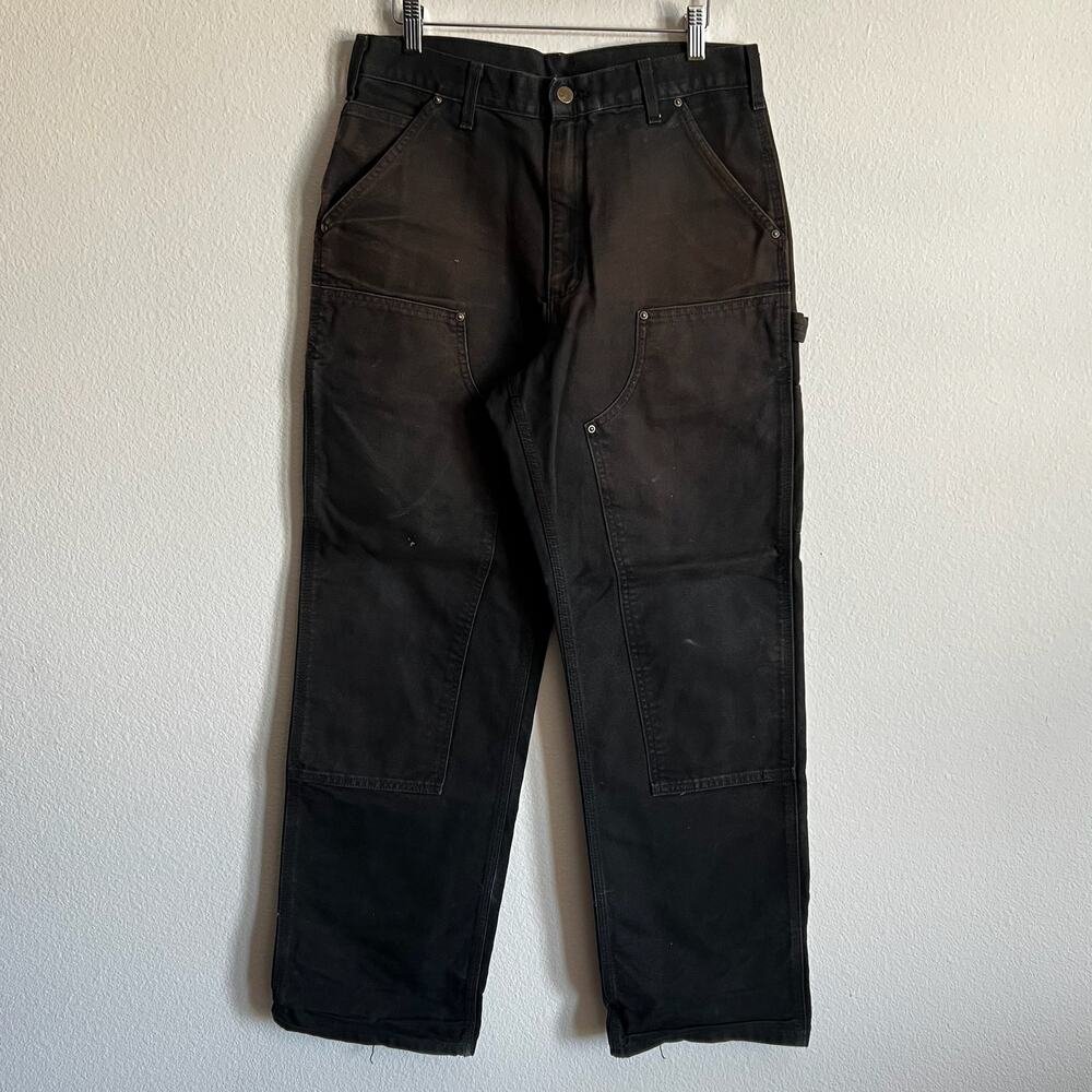 Carhartt B136 BLK faded black double knee work wear carpenter pants
